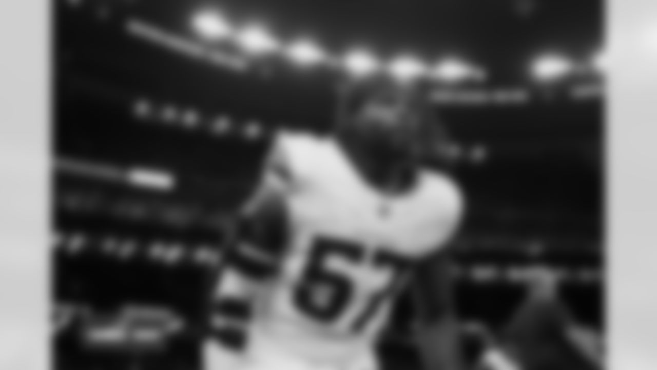 Dre Greenlaw (57) before the Broncos' preseason Week 3 game against the New Orleans Saints at Caesars Superdome in New Orleans, Louisiana on August 23, 2025. Photo by Gabriel Christus / Denver Broncos