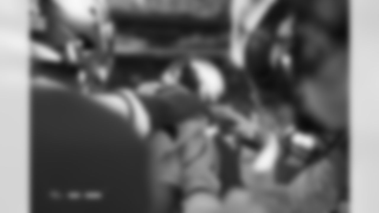 Players huddle before the Broncos' Week 11 game against the Kansas City Chiefs at Empower Field at Mile High in Denver, Colorado on November 16, 2025. Photo by Gabriel Christus / Denver Broncos