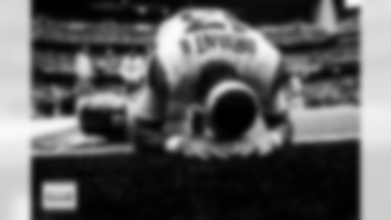 Denver Broncos wide receiver Pat Bryant (13) prays before the Broncos' Week 9 game against the Houston Texans at NRG Stadium in Houston, Texas on November 2, 2025. Photo by Ben Swanson / Denver Broncos