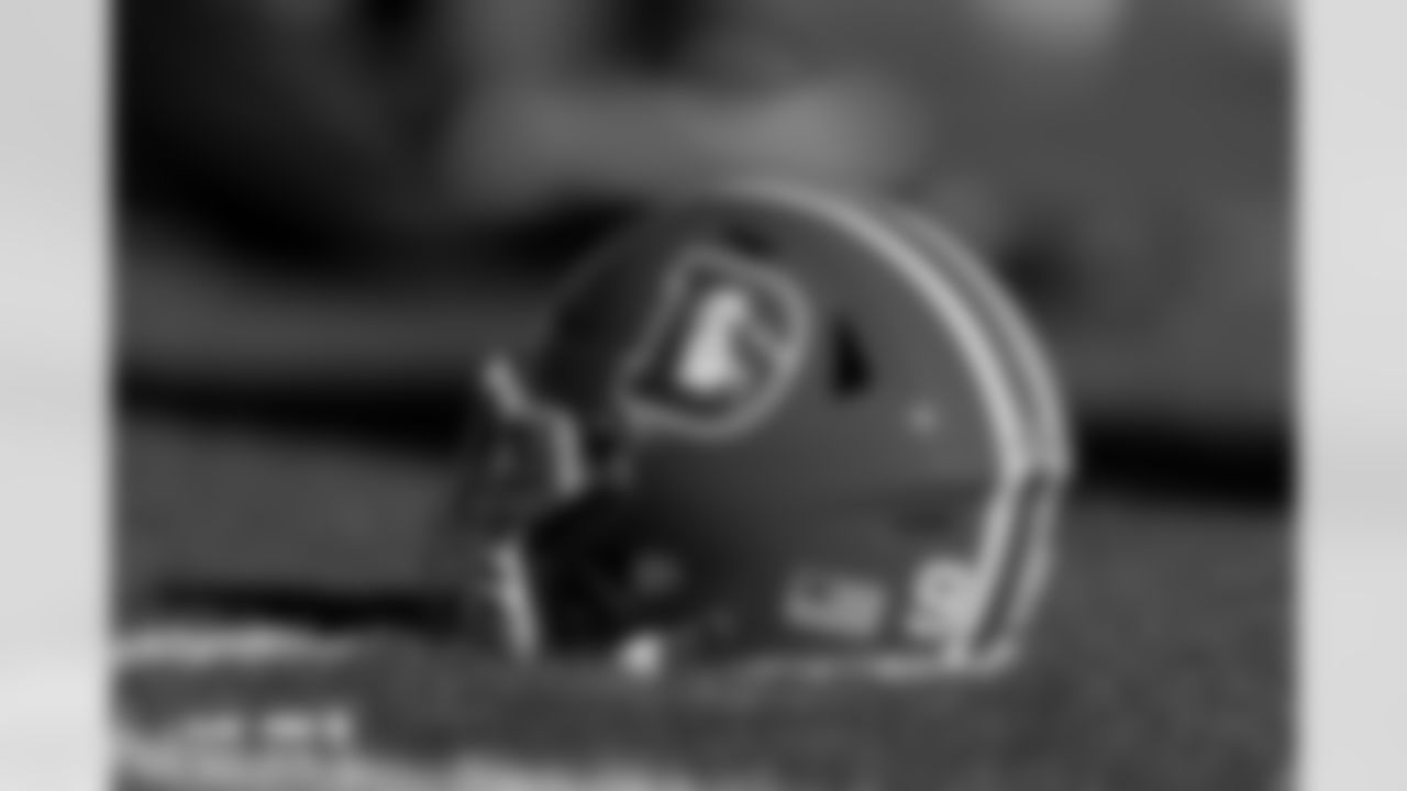 Zach Allen's helmet during practice on Wednesday, December 31, 2025 at Broncos Park Powered by CommonSpirit in Englewood, Colorado.
Photo by Gabriel Christus / Denver Broncos