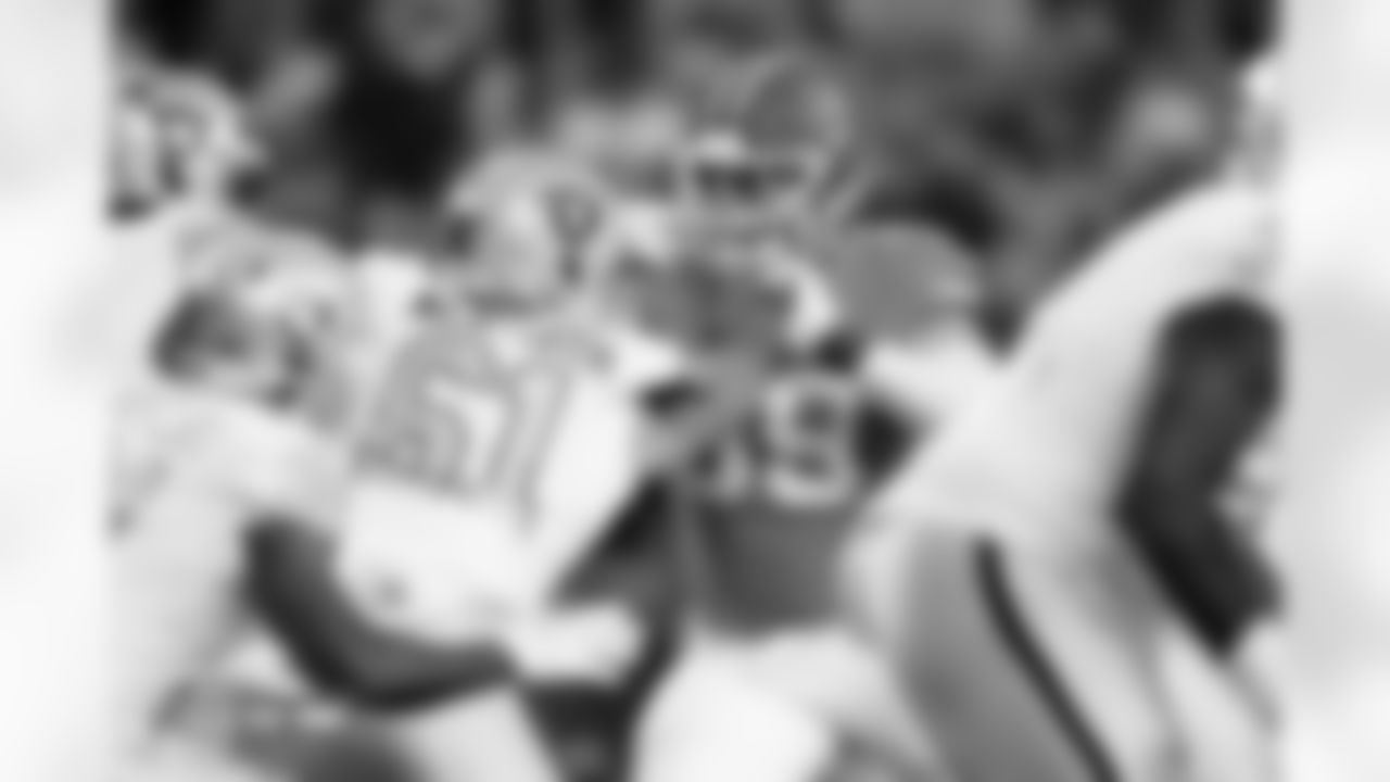 Zach Allen (99) during the Broncos' Week 10 game against the Las Vegas Raiders at Empower Field at Mile High in Denver, Colorado on November 6, 2025. Photo by Ben Swanson / Denver Broncos