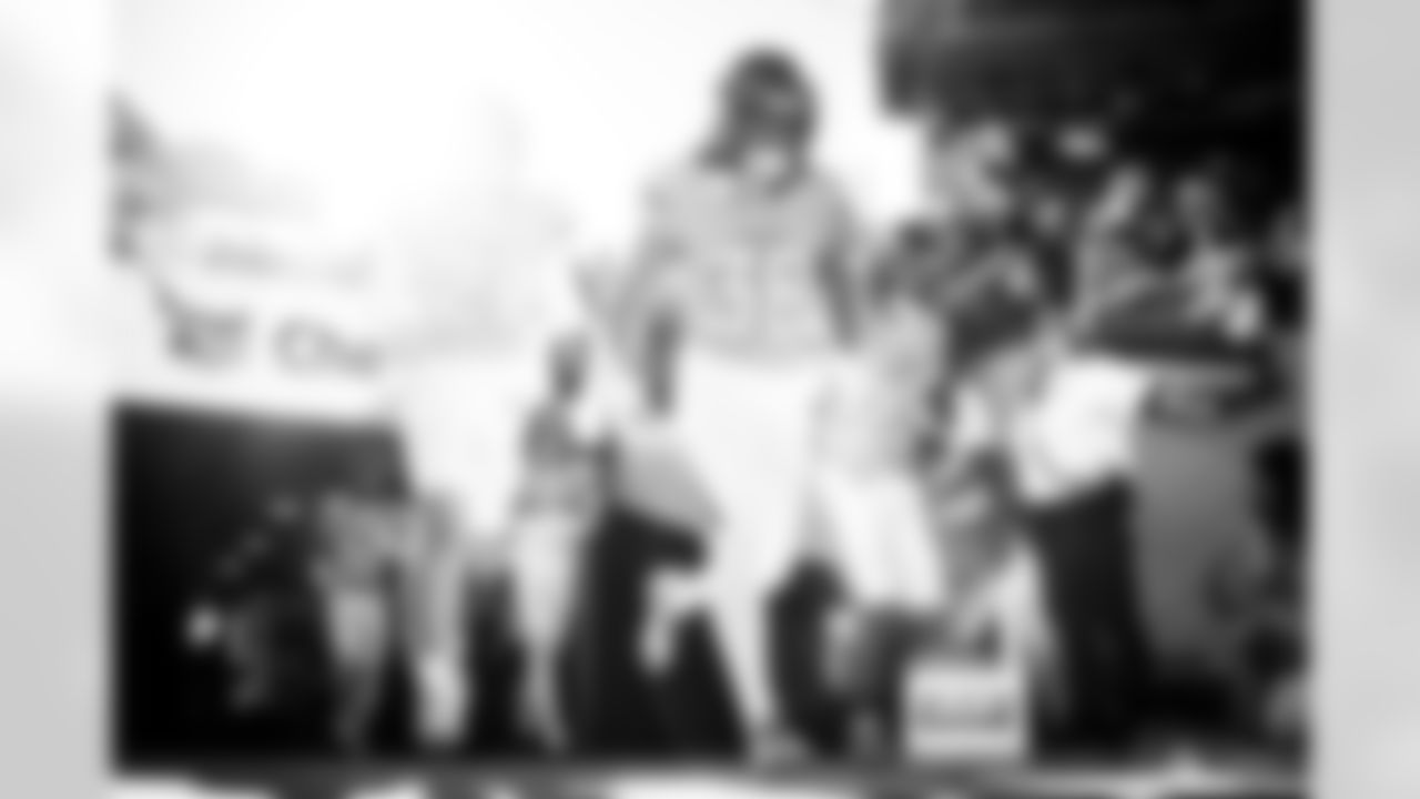 Denver Broncos running back Jaleel McLaughlin (38) runs out of the tunnel before the Broncos' Week 11 game against the Kansas City Chiefs at Empower Field at Mile High in Denver, Colorado on November 16, 2025. Photo by Ben Swanson / Denver Broncos