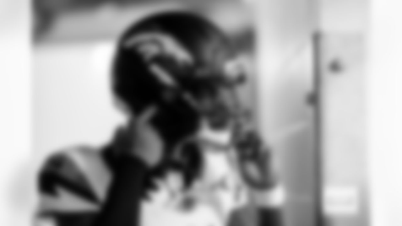 Denver Broncos cornerback Jahdae Barron (23) walks through the tunnel before the Broncos' Week 14 game against the Las Vegas Raiders at Allegiant Stadium in Las Vegas, Nevada on December 7, 2025. Photo by Ben Swanson / Denver Broncos