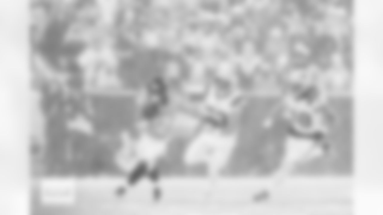 Denver Broncos running back RJ Harvey (12) runs with the ball during the AFC Championship Game between the Denver Broncos and New England Patriots at Empower Field at Mile High in Denver, Colorado on January 25, 2026. Photo by Ben Swanson / Denver Broncos