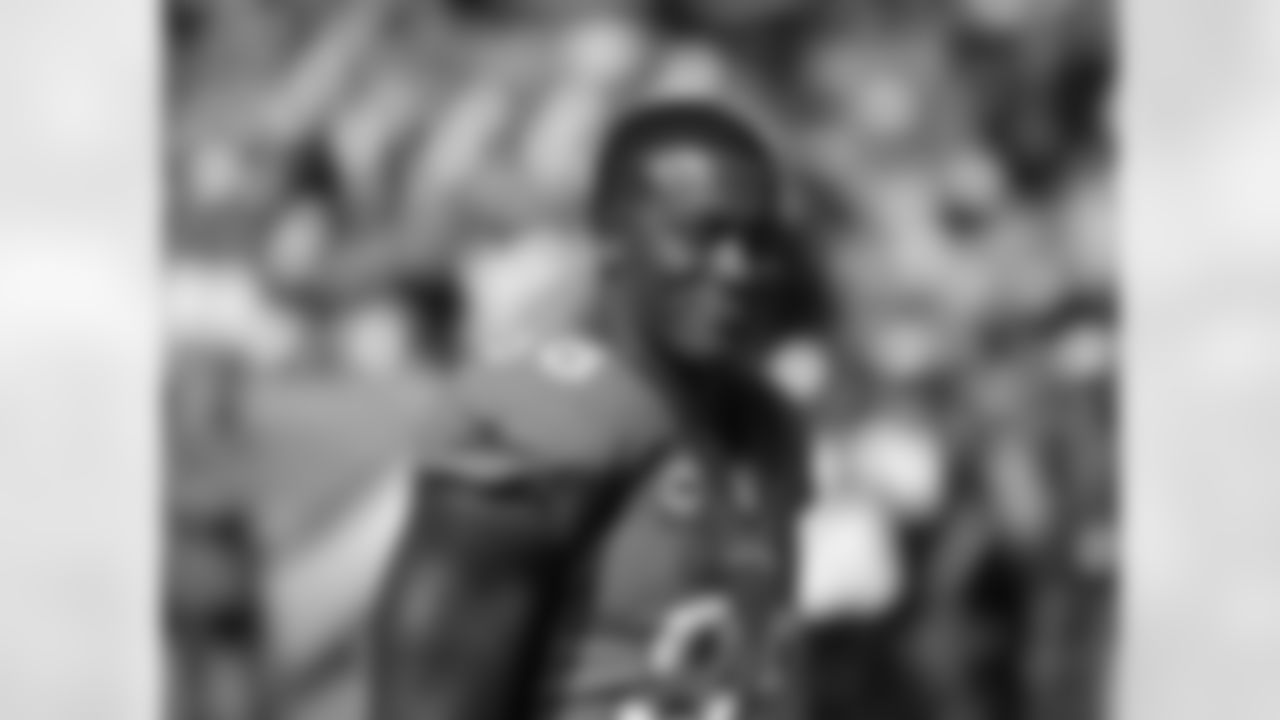 Demaryius Thomas smirks before a game against the Arizona Cardinals at Sports Authority Field at Mile High in Denver on October 5, 2014.
Photo by Gabriel Christus