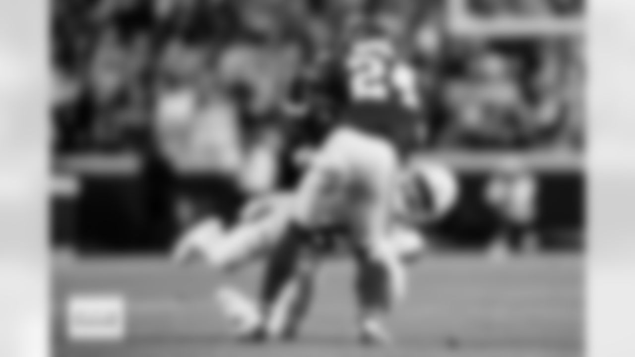 Denver Broncos safety P.J. Locke (6) tackles Kansas City Chiefs running back Brashard Smith (24) during the Broncos' Week 17 game against the Kansas City Chiefs at GEHA Field at Arrowhead Stadium in Kansas City, Missouri on December 25, 2025. Photo by Ben Swanson / Denver Broncos