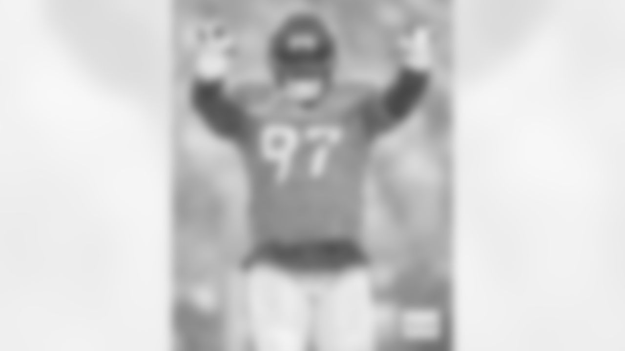 Denver Broncos defensive tackle Malcolm Roach (97) during the AFC Championship Game between the Denver Broncos and New England Patriots at Empower Field at Mile High in Denver, Colorado on January 25, 2026. Photo by Kyle Cooper / Denver Broncos