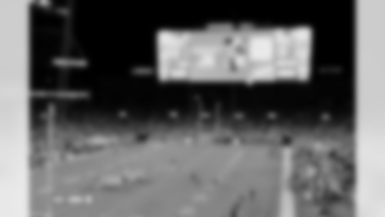 Game action from overhead photographed on film during the Broncos' Week 10 game against the Las Vegas Raiders at Empower Field at Mile High in Denver, Colorado on November 7, 2025. Photo by Gabriel Christus / Denver Broncos