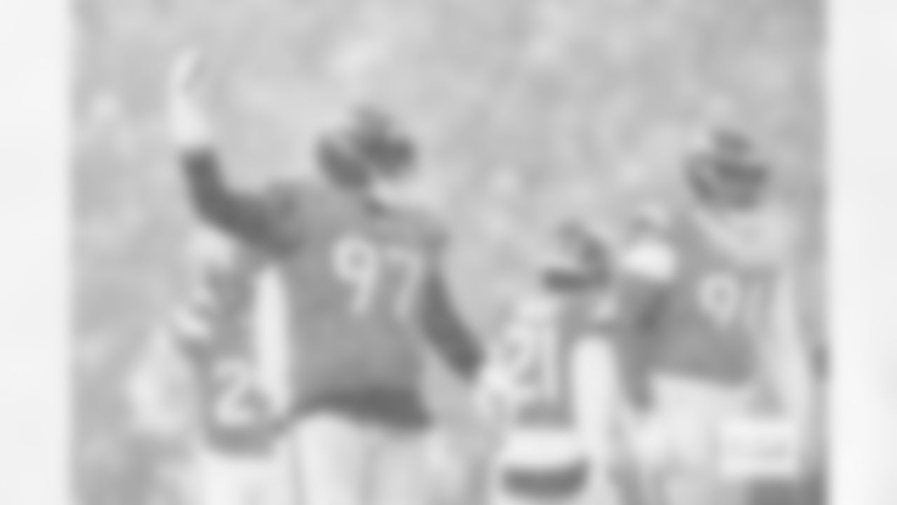 Denver Broncos defensive tackle Malcolm Roach (97) during the AFC Championship Game between the Denver Broncos and New England Patriots at Empower Field at Mile High in Denver, Colorado on January 25, 2026. Photo by Ben Swanson / Denver Broncos