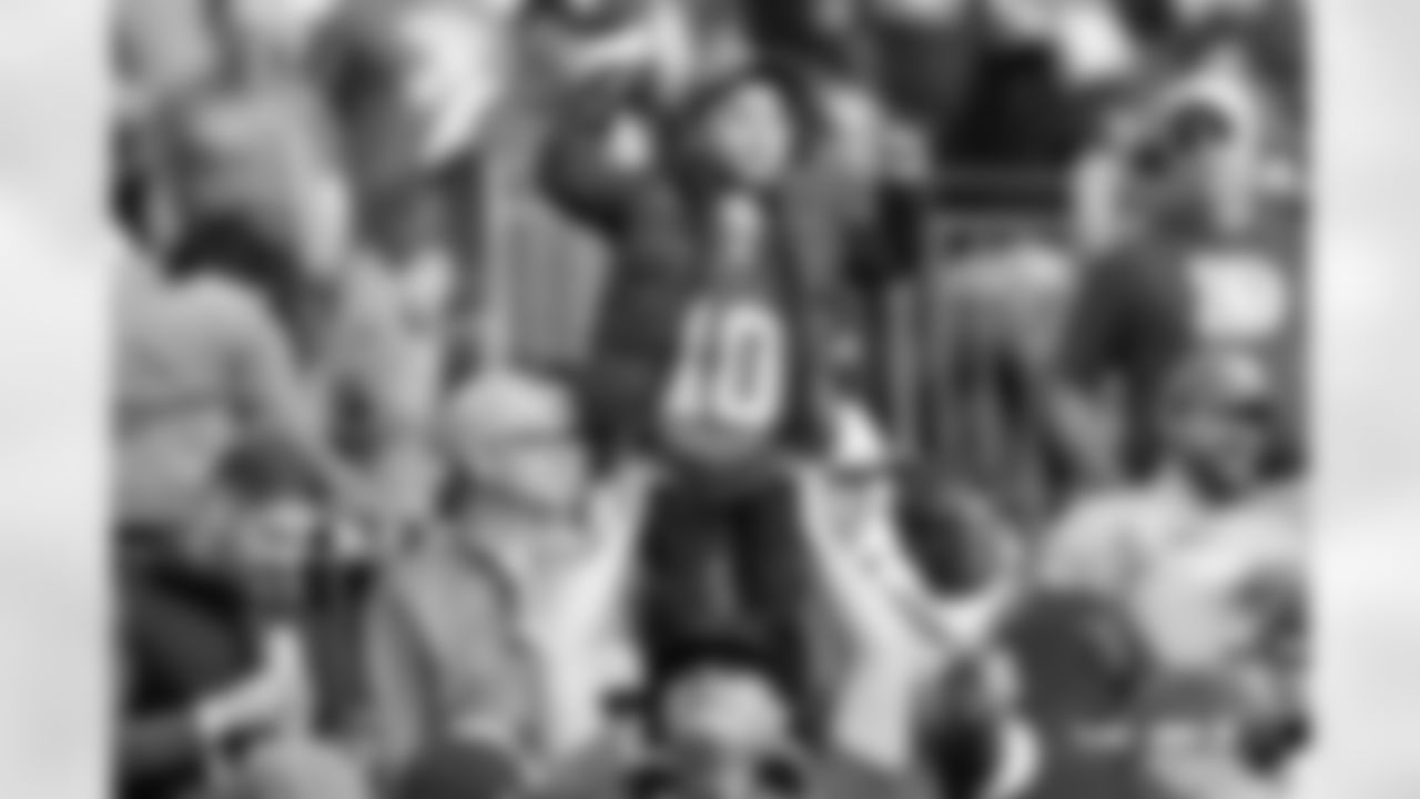 A young Denver Broncos fan with a hot dog during the Broncos' Week 18 game against the Los Angeles Chargers at Empower Field at Mile High in Denver, Colorado on January 4, 2026. Photo by Gavin Liddell / Denver Broncos