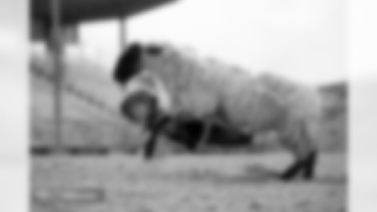Photos from the filming of the Denver Broncos' mutton-busting-themed 2025 schedule release video.
Photo by Gabriel Christus / Denver Broncos