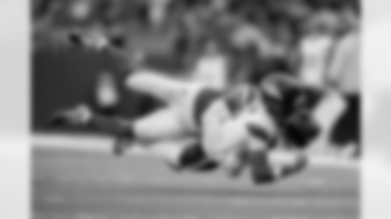 Denver Broncos wide receiver Troy Franklin (11) gets tackled during the Broncos' Week 6 game against the New York Jets at Tottenham Hotspur Stadium in London, England on October 12, 2025. Photo by Gabriel Christus / Denver Broncos
