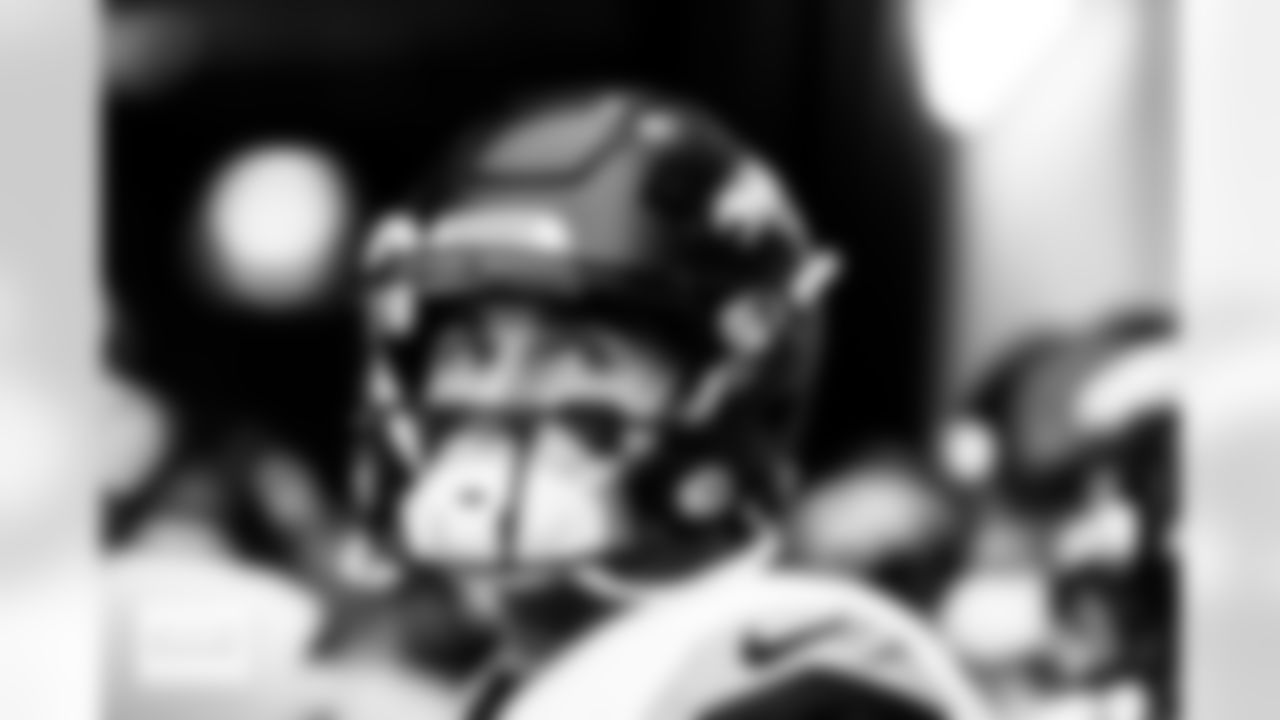 Denver Broncos quarterback Bo Nix (10) stands in the tunnel during team introductions before the Broncos' Week 14 game against the Las Vegas Raiders at Allegiant Stadium in Las Vegas, Nevada on December 7, 2025. Photo by Ben Swanson / Denver Broncos