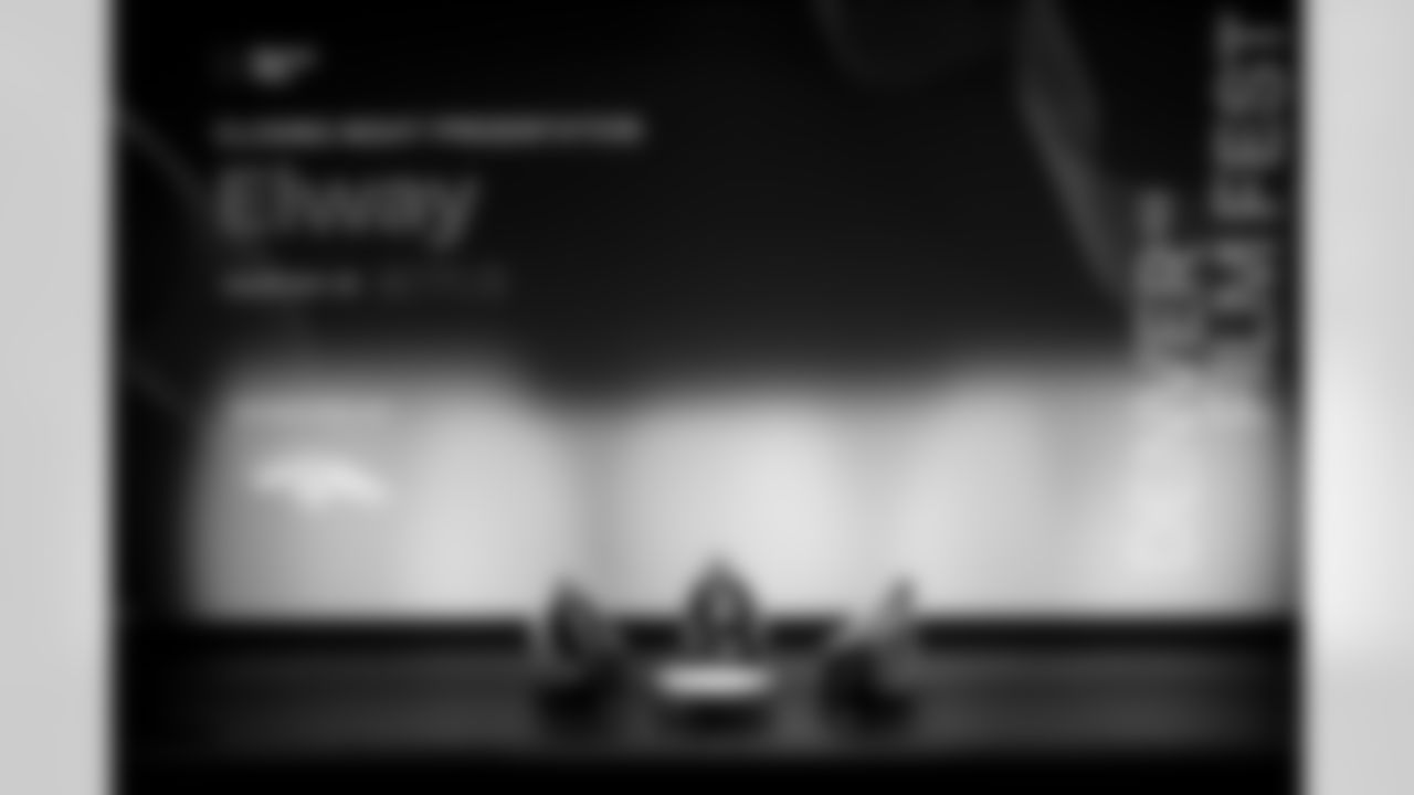 John Elway and director Ken Rodgers take part in a Q&A moderated by Michael Spencer at the movie premiere for the Netflix documentary "Elway" at the Ellie Caulkins Opera House in Denver, Colorado on November 8, 2025. Photo by Ben Swanson / Denver Broncos