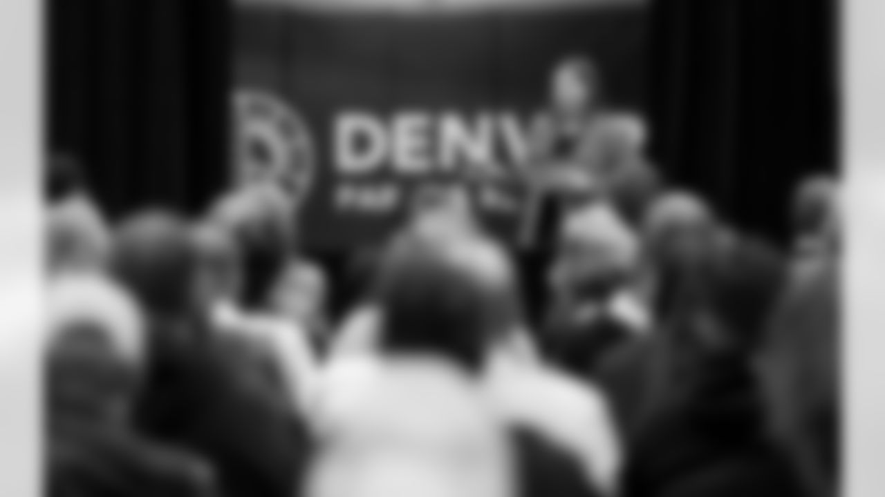 Allie Engelken speaks during a community information meeting to inform and request input from the community on Thursday, February 12, 2026 at La Alma Recreation Center in Denver, Colorado.
Photo by Gabriel Christus / Denver Broncos