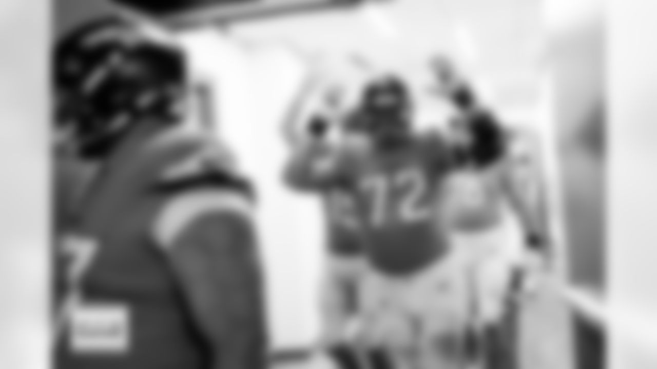 Garett Bolles before the Broncos' Week 7 game against the New York Giants at Empower Field at Mile High in Denver, Colorado on October 19, 2025. Photo by Ben Swanson / Denver Broncos