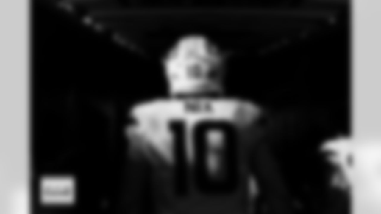 Denver Broncos quarterback Bo Nix (10) walks into the tunnel before the Broncos' Week 17 game against the Kansas City Chiefs at GEHA Field at Arrowhead Stadium in Kansas City, Missouri on December 25, 2025. Photo by Gabriel Christus / Denver Broncos