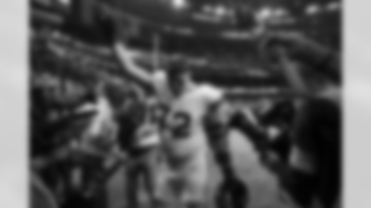 Denver Broncos offensive tackle Garett Bolles (72) reacts after an NFL football game against the New Orleans Saints on Thursday, October 17, 2024 in New Orleans, Louisiana. (Logan Bowles/NFL)