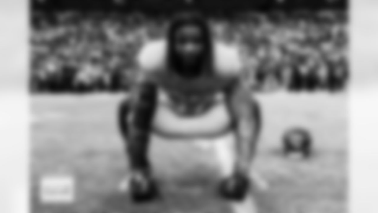 Denver Broncos linebacker Dre Greenlaw (57) before the AFC Championship Game between the Denver Broncos and New England Patriots at Empower Field at Mile High in Denver, Colorado on January 25, 2026. Photo by Gavin Liddell / Denver Broncos