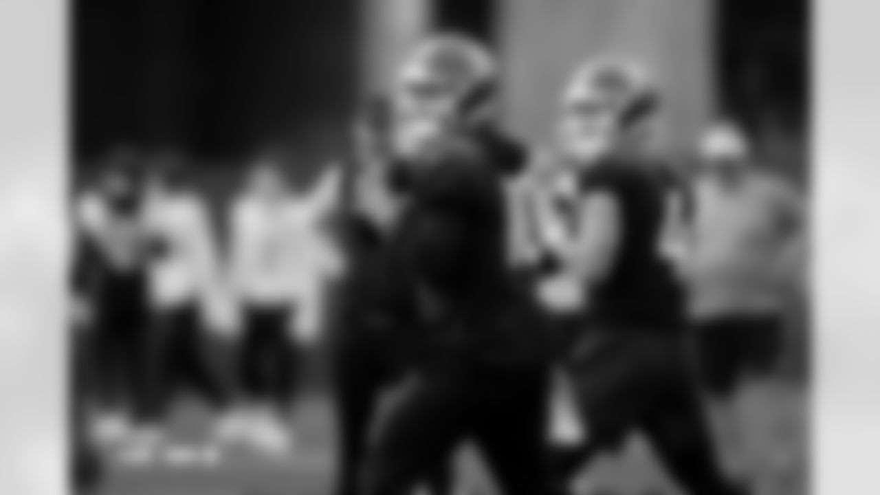 Bo Nix during practice at Broncos Park Powered by CommonSpirit in Englewood, Colorado on January 1, 2026. Photo by Ben Swanson / Denver Broncos