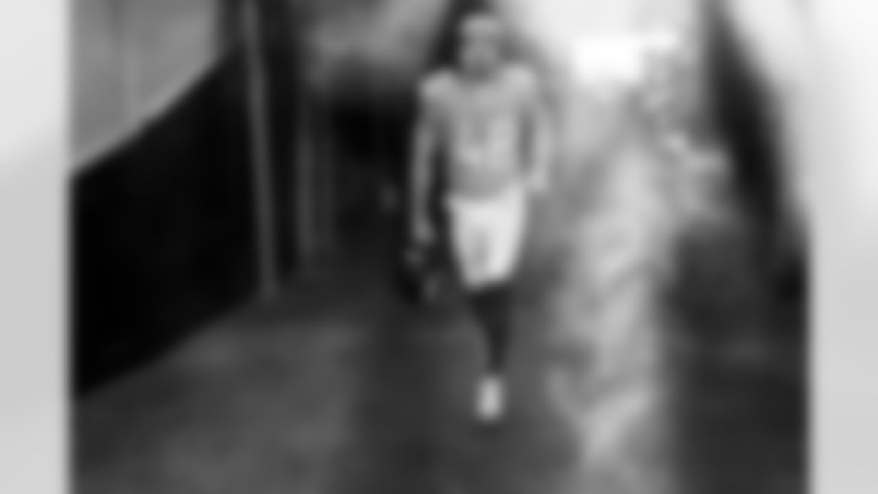 Denver Broncos long snapper Mitchell Fraboni (48) runs out of the tunnel before the Broncos' Week 15 game against the Green Bay Packers at Empower Field at Mile High in Denver, Colorado on December 14, 2025. Photo by Gabriel Christus / Denver Broncos