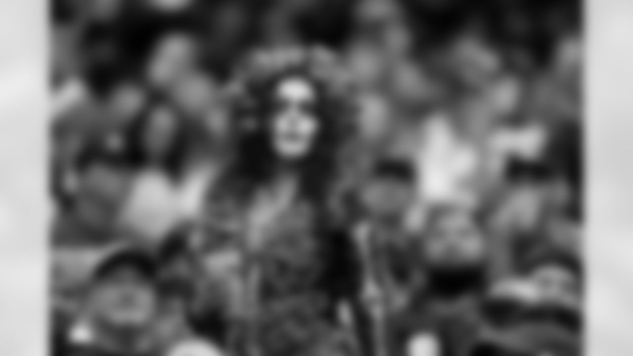 A Denver Broncos fan dressed in Dia de los Muertos attire before the Broncos' Week 9 game against the Houston Texans at NRG Stadium in Houston, Texas on November 2, 2025. Photo by Gabriel Christus / Denver Broncos