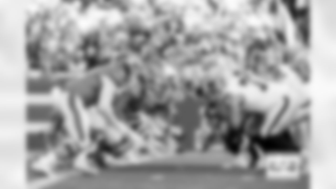 The Broncos' defense during the Broncos' Week 5 game against the Las Vegas Raiders at Empower Field at Mile High in Denver, Colorado on October 6, 2024. Photo by Gabriel Christus / Denver Broncos
