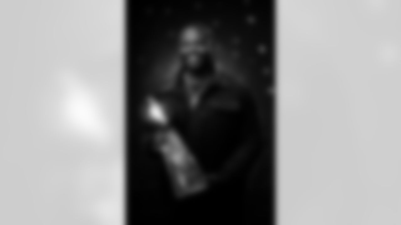 Josh Bush poses for a portrait at the 2025 Alumni Weekend Reception on October 18, 2025. Photo by Ben Swanson / Denver Broncos