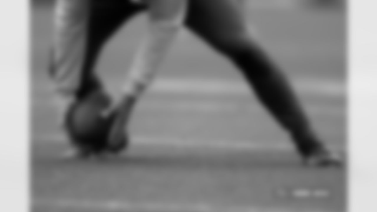 A player picks up a loose ball during practice at Tottenham Hotspur Football Club Training Ground in Enfield, England on October 9, 2025. Photo by Gabriel Christus / Denver Broncos