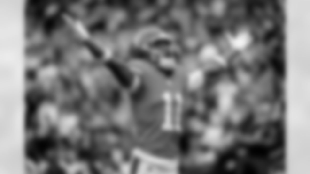 Denver Broncos wide receiver Troy Franklin (11) celebrates his touchdown pass during the Broncos' Week 8 game against the Dallas Cowboys at Empower Field at Mile High in Denver, Colorado on October 26, 2025. Photo by Adam Bratten / Denver Broncos