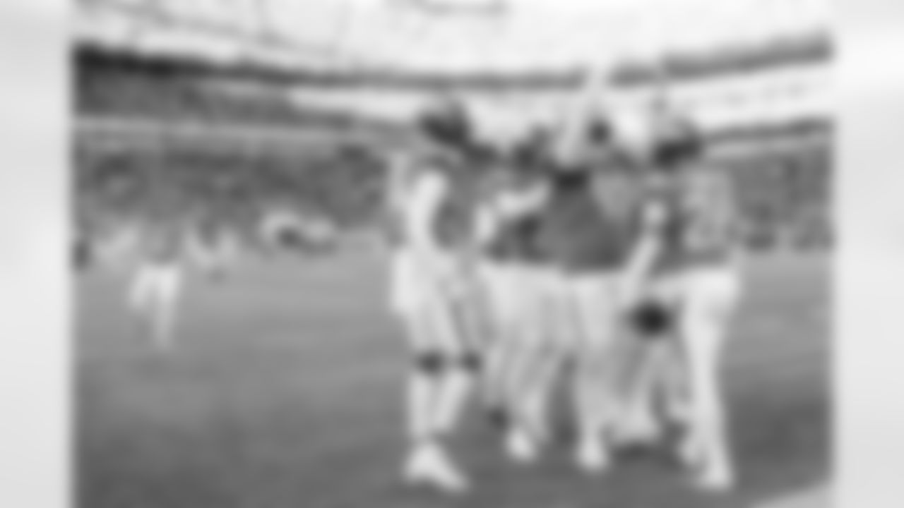 Denver Broncos safety Devon Key (26) celebrates with his teammates after a fumble recovery during the Broncos' Divisional Round playoff game against the Buffalo Bills at Empower Field at Mile High in Denver, Colorado on January 17, 2026. Photo by Gabriel Christus / Denver Broncos