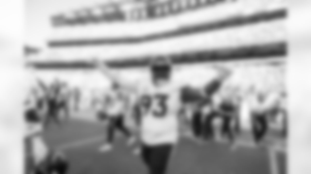 Denver Broncos defensive tackle D.J. Jones (93) reacts after the Broncos' Week 5 game against the Philadelphia Eagles at Lincoln Financial Field in Philadelphia, Pennsylvania on October 5, 2025. Photo by Gabriel Christus / Denver Broncos