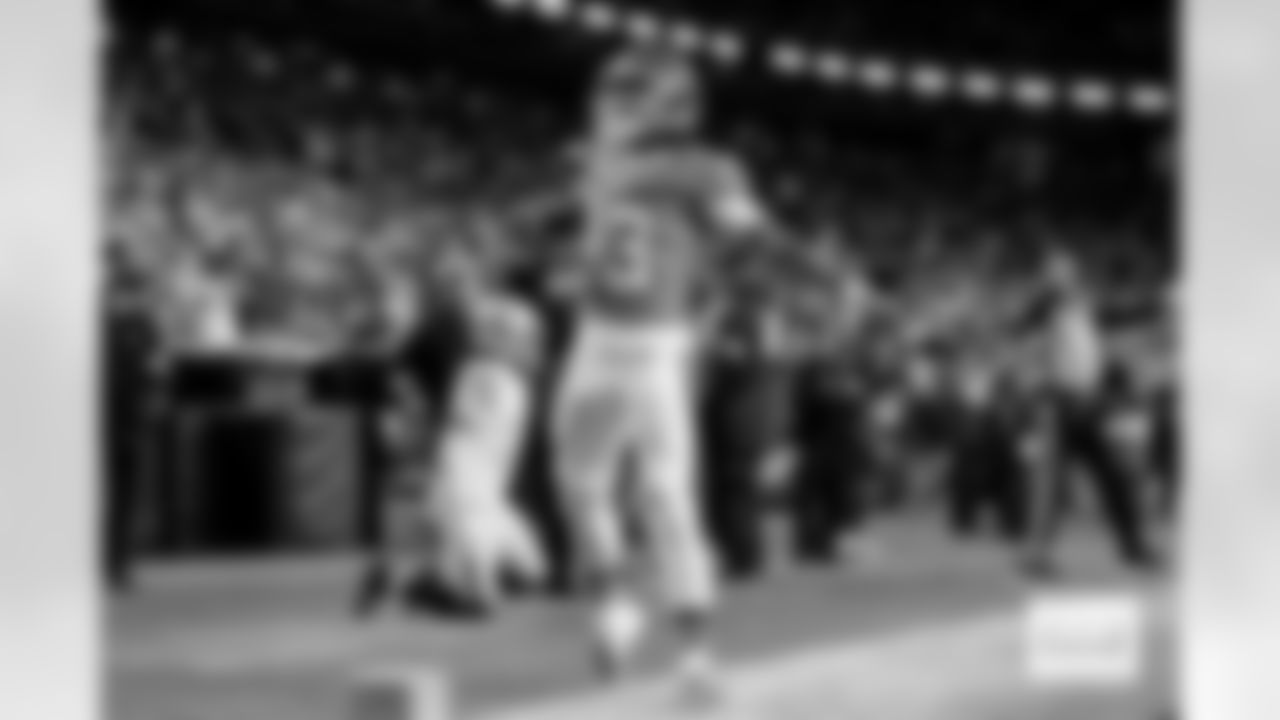 Denver Broncos wide receiver Pat Bryant (13) celebrates after a reception during the Broncos' Week 10 game against the Las Vegas Raiders at Empower Field at Mile High in Denver, Colorado on November 6, 2025. Photo by Ben Swanson / Denver Broncos