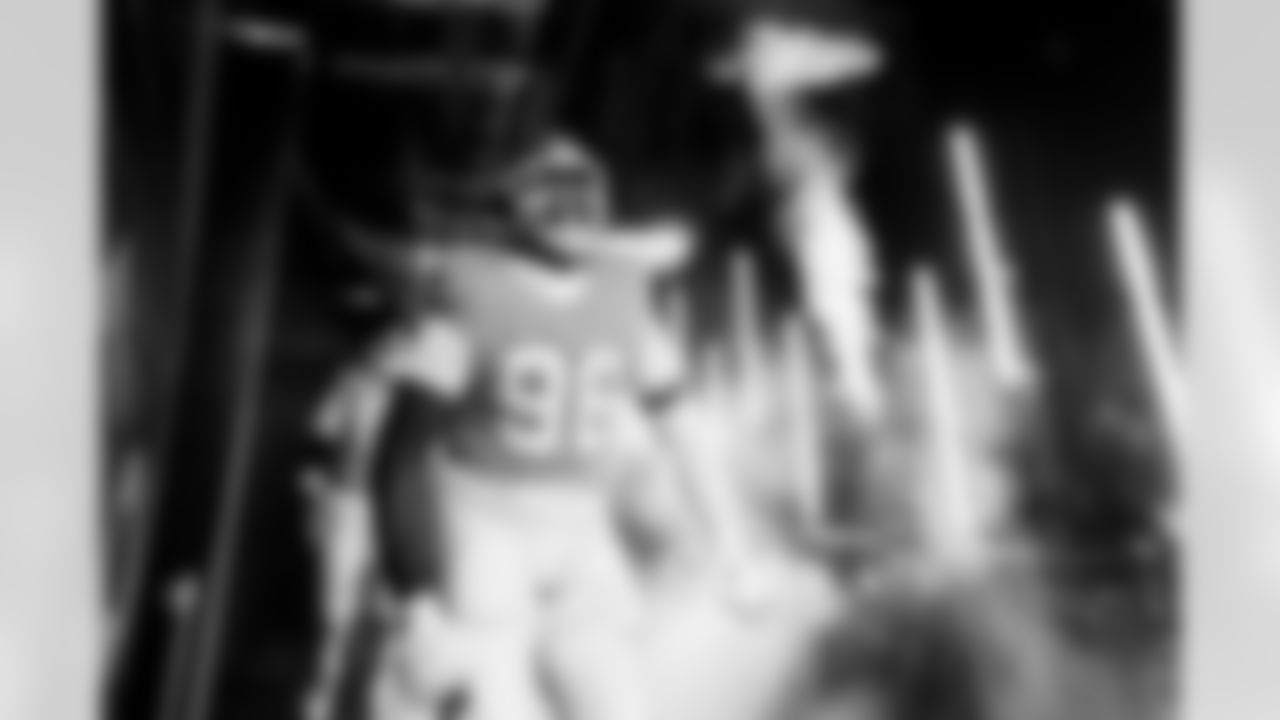 walks in tunnel before team introductions before the Broncos' Week 18 game against the Los Angeles Chargers at Empower Field at Mile High in Denver, Colorado on January 4, 2026. Photo by Gabriel Christus / Denver Broncos