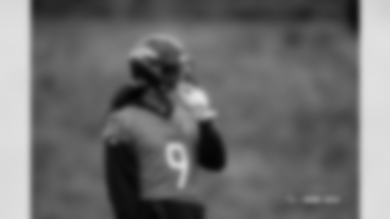 Talanoa Hufanga during practice in Ware, England on October 10, 2025. Photo by Ben Swanson / Denver Broncos