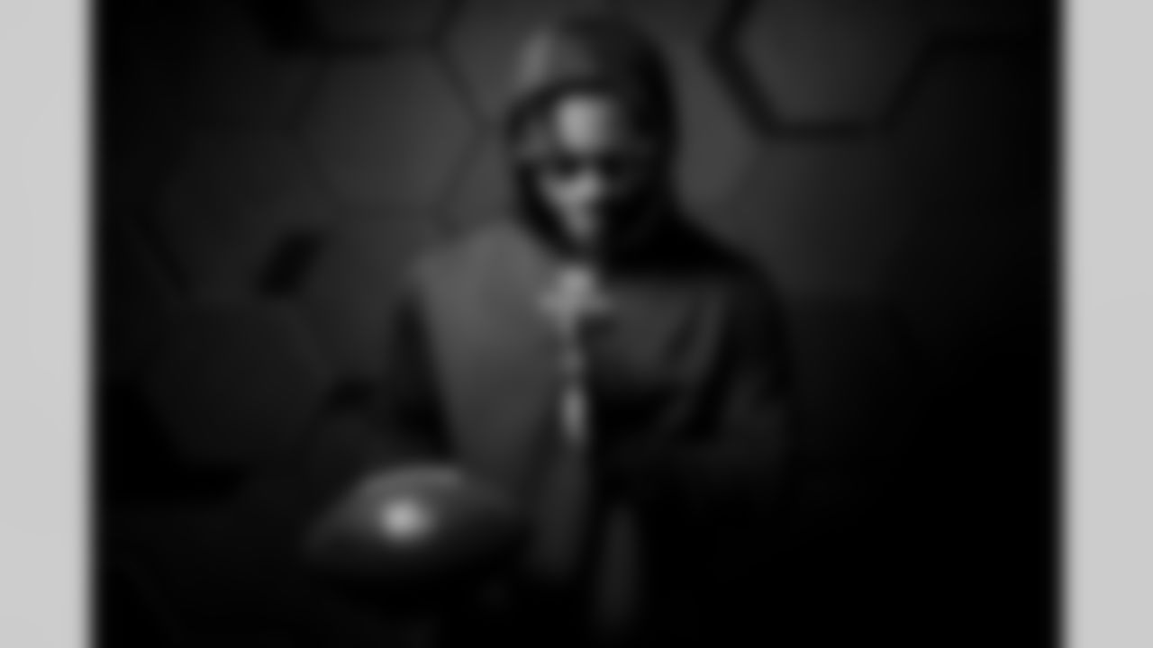 Texas defensive back Jahdae Barron poses for a portrait at the NFL football scouting combine on Saturday, March 1, 2025 in Indianapolis. (Todd Rosenberg via AP)