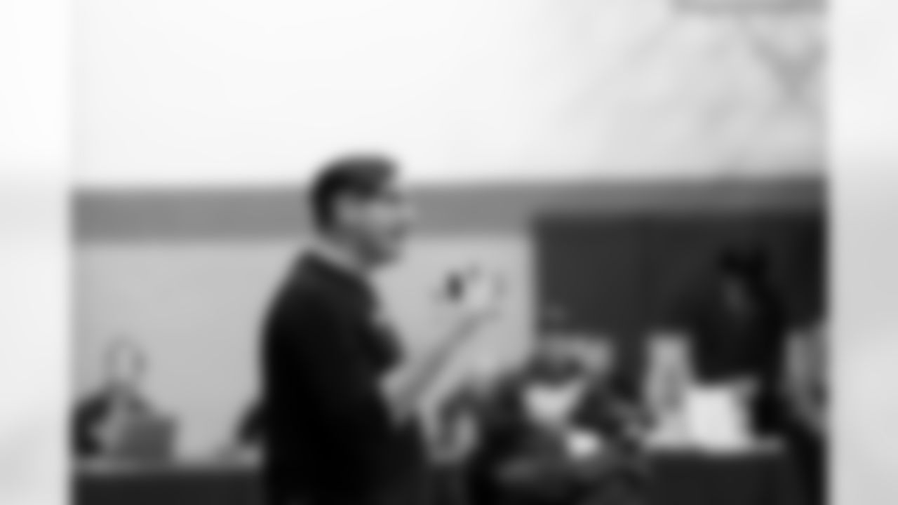 Josh Brooks during a community information meeting to inform and request input from the community on Thursday, February 12, 2026 at La Alma Recreation Center in Denver, Colorado.
Photo by Gabriel Christus / Denver Broncos