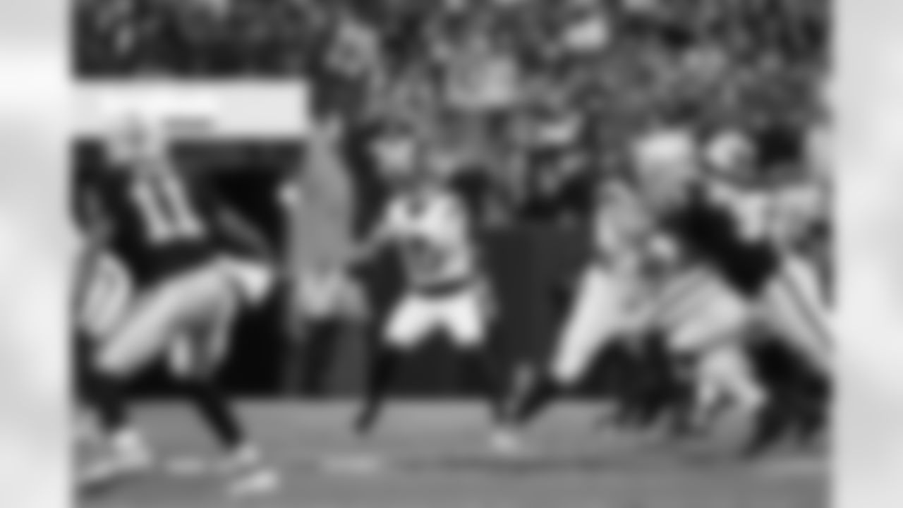 Bo Nix (10) during the Broncos' Week 14 game against the Las Vegas Raiders at Allegiant Stadium in Las Vegas, Nevada on December 7, 2025. Photo by Ben Swanson / Denver Broncos