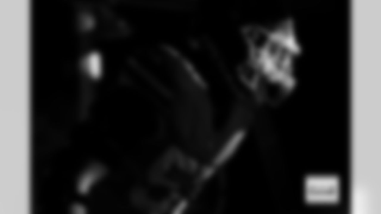 Denver Broncos linebacker Dre Greenlaw (57) in the tunnel during player and team introductions before the Broncos' Week 10 game against the Las Vegas Raiders at Empower Field at Mile High in Denver, Colorado on November 6, 2025. Photo by Ben Swanson / Denver Broncos