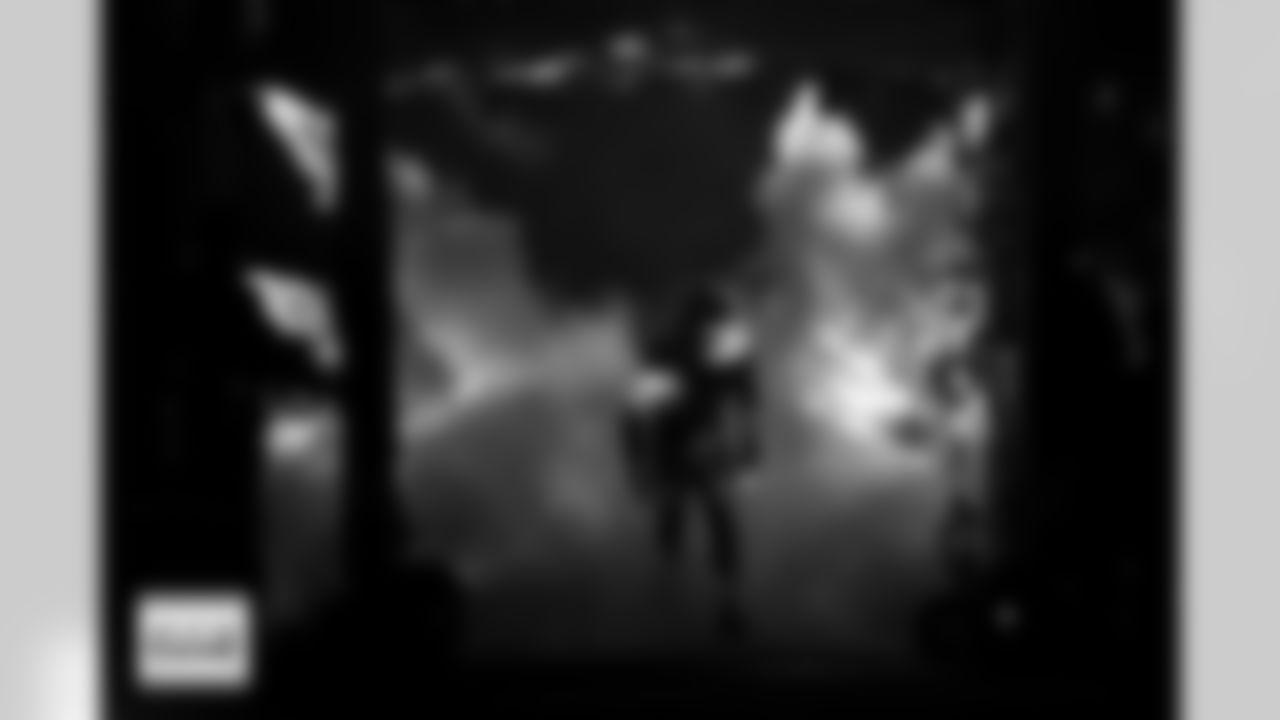 Denver Broncos linebacker Jonathon Cooper (0) runs out of the tunnel during team introductions before the Broncos' Week 10 game against the Las Vegas Raiders at Empower Field at Mile High in Denver, Colorado on November 6, 2025. Photo by Gabriel Christus / Denver Broncos