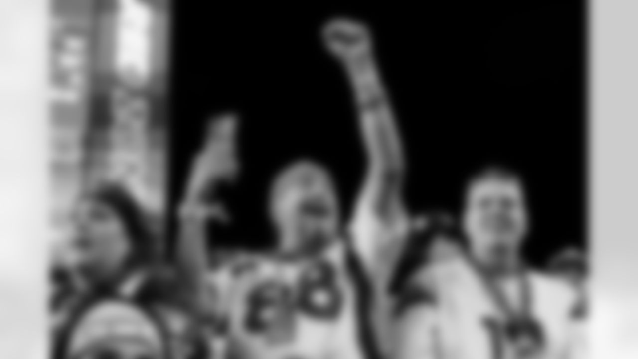 A Denver Broncos fan celebrates during the Broncos' Week 10 game against the Las Vegas Raiders at Empower Field at Mile High in Denver, Colorado on November 6, 2025. Photo by Gavin Liddell / Denver Broncos