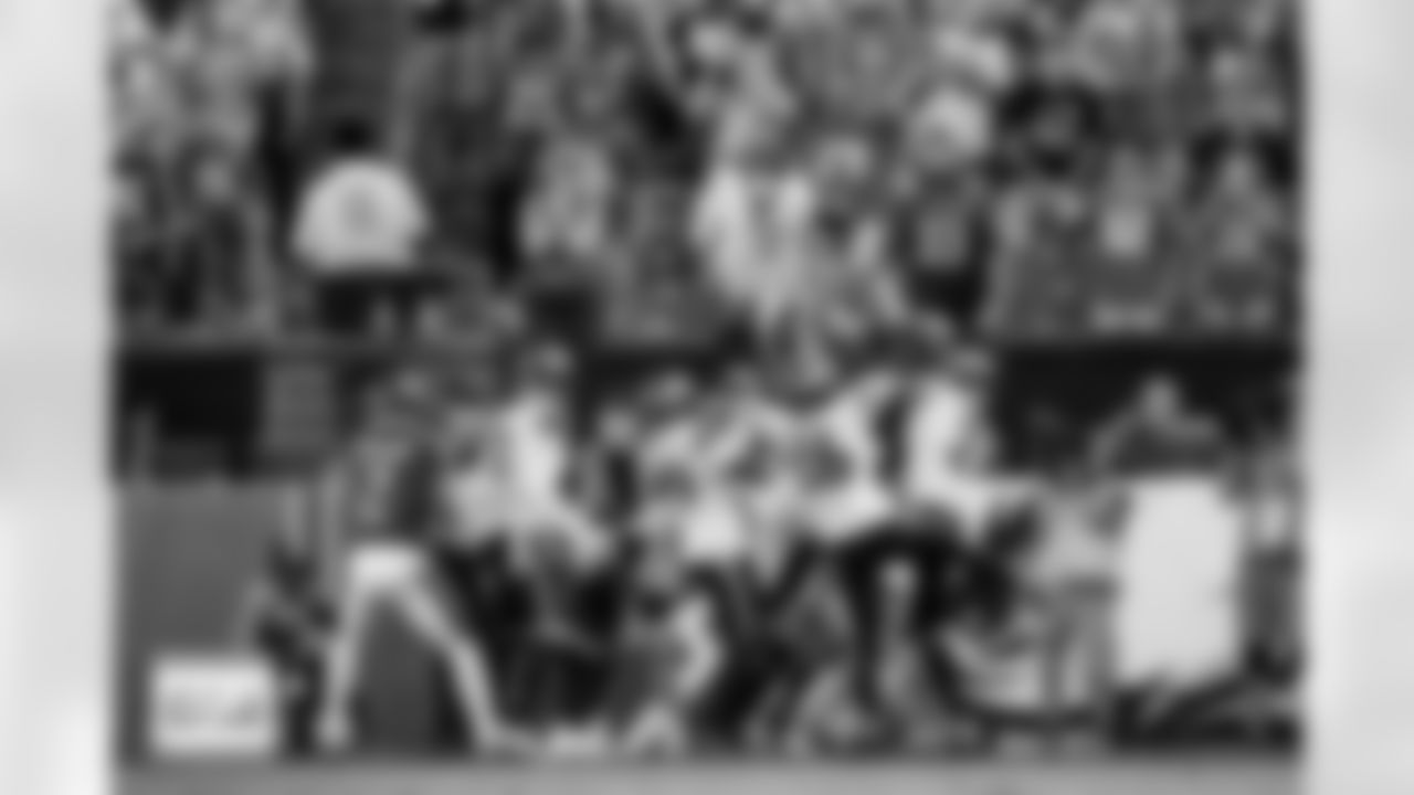 The Eagles' Hail Mary attempt fails as cornerback Ja'Quan McMillian (29), safety Devon Key (26) and cornerback Pat Surtain II (2) defend during the Broncos' Week 5 game against the Philadelphia Eagles at Lincoln Financial Field in Philadelphia, Pennsylvania on October 5, 2025. Photo by Ben Swanson / Denver Broncos