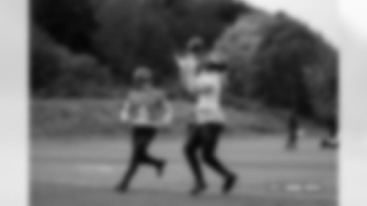 Trent Sherfield Sr. during practice in Ware, England on October 10, 2025. Photo by Ben Swanson / Denver Broncos