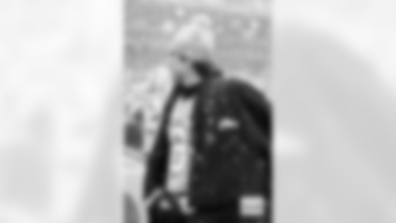 Denver Broncos quarterback Jarrett Stidham (8) looks on from the sideline during the AFC Championship Game between the Denver Broncos and New England Patriots at Empower Field at Mile High in Denver, Colorado on January 25, 2026. Photo by Gabriel Christus / Denver Broncos