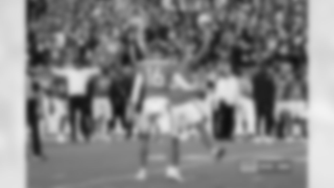 Jeremy Crawshaw and Wil Lutz during the Broncos' Week 7 game against the New York Giants at Empower Field at Mile High in Denver, Colorado on October 19, 2025. Photo by Ben Swanson / Denver Broncos