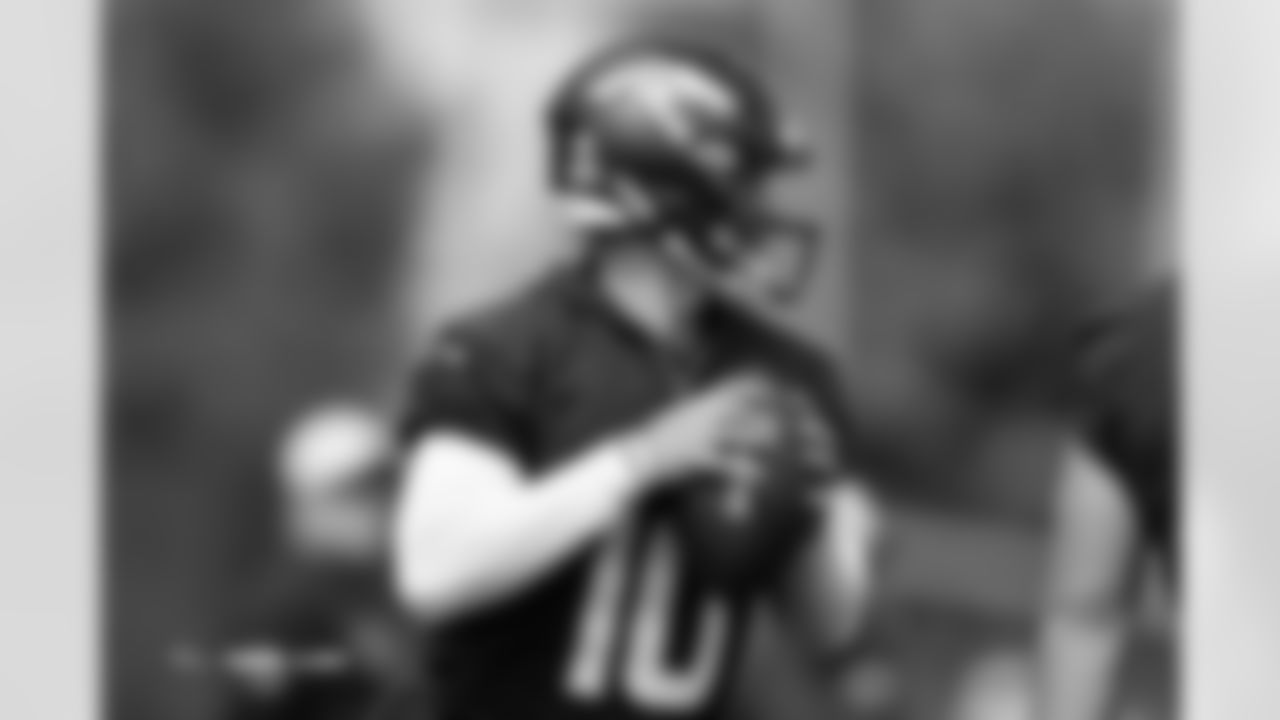 Bo Nix during practice at Broncos Park Powered by CommonSpirit in Englewood, Colorado on September 19, 2025. Photo by Ben Swanson / Denver Broncos