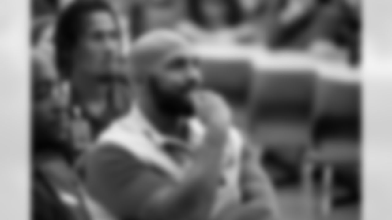 Jurrell Casey during a visit to the Arkansas Valley Correctional Facility in Ordway, Colorado on October 14, 2025. In partnership with the Vera Institute of Justice, the Denver Broncos Foundation toured ChangeMakers Village (a Restoring Promise Unit).Photo by Gabriel Christus / Denver Broncos