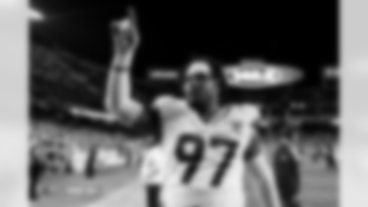 Malcolm Roach after the Broncos' Week 17 game against the Kansas City Chiefs at GEHA Field at Arrowhead Stadium in Kansas City, Missouri on December 25, 2025. Photo by Ben Swanson / Denver Broncos