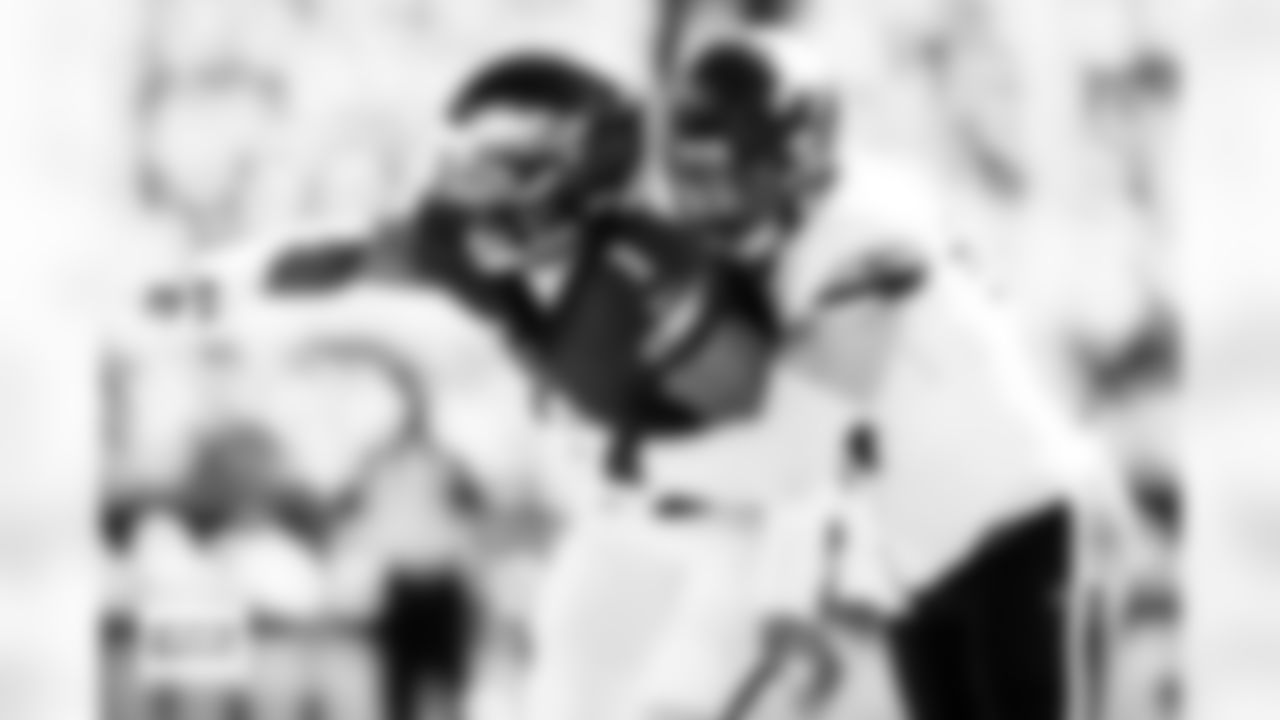 Denver Broncos defensive end Zach Allen (99) hits Philadelphia Eagles quarterback Jalen Hurts (1) during the Broncos' Week 5 game against the Philadelphia Eagles at Lincoln Financial Field in Philadelphia, Pennsylvania on October 5, 2025. Photo by Ben Swanson / Denver Broncos