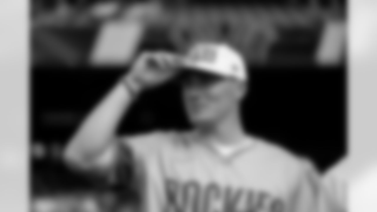 Bo Nix before throwing out the first pitch prior to the Colorado Rockies game against the New York Yankees on Friday, May 23, 2025 at Coors Field in Denver, Colorado.
Photo by Gabriel Christus / Denver Broncos